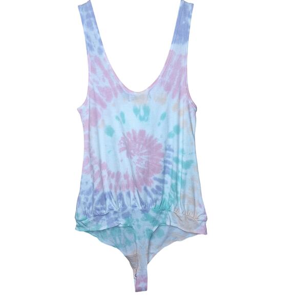 Philanthropy NEW Istanbul tie dye thing bodysuit tank pastel soft casual beach - Picture 3 of 8